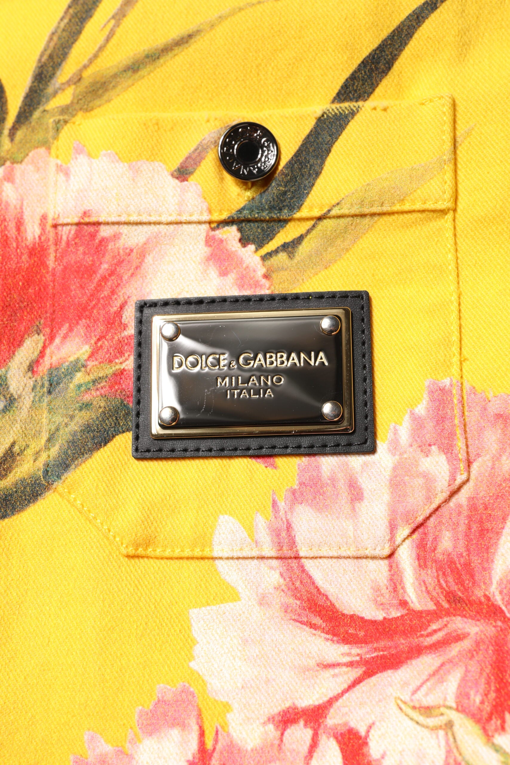 Dolce & Gabbana Yellow Floral Men's Button Down Casual Shirt